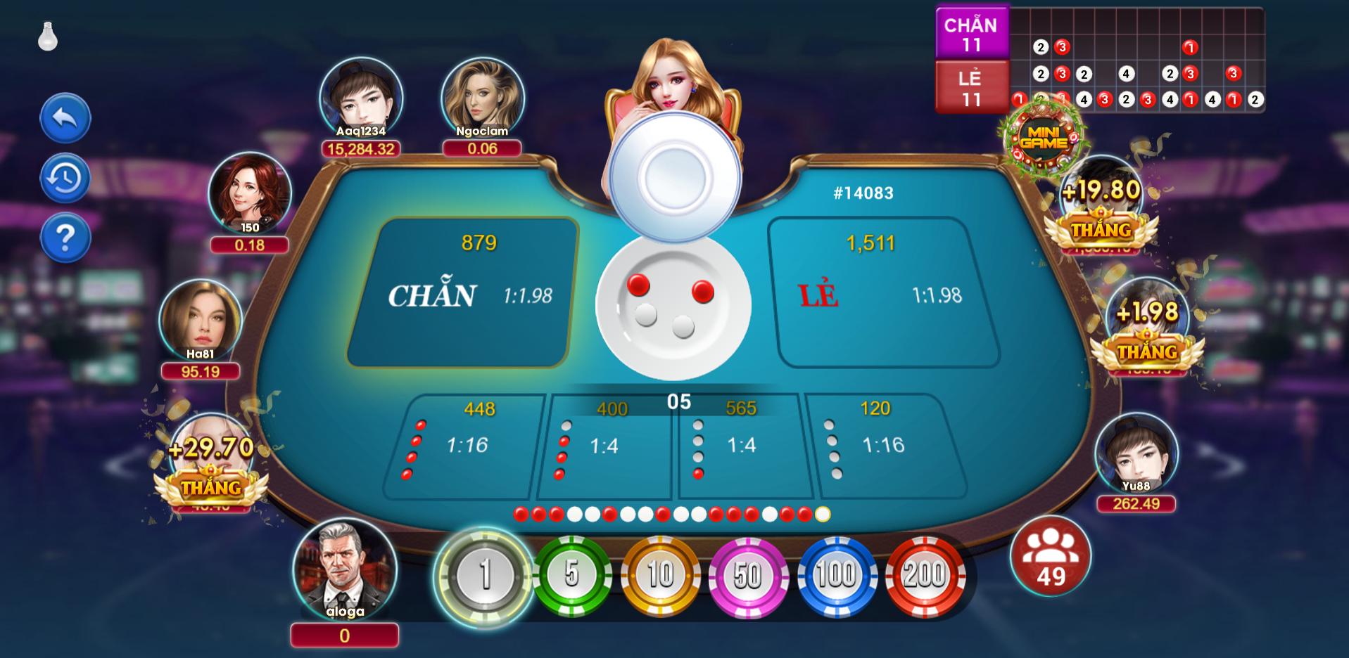 Giao diện game saba